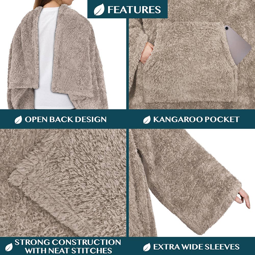 Pavilia - Wholesale Throw Blanket - Sherpa Fluffy Blanket with Sleeves37