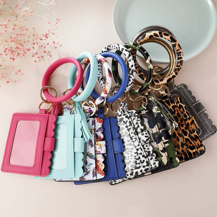 MiMi Wholesale - Wholesale Wallet - Women's - BB139x115 Various Pattern Bangle/Key-Chain/Wallet w/ ID Wind