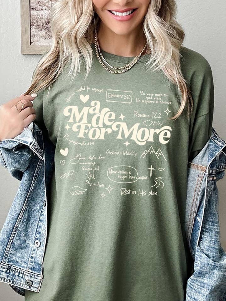 Made For More Graphic Heavy Cotton Tee for wholesale by Pink Irene Wholesale