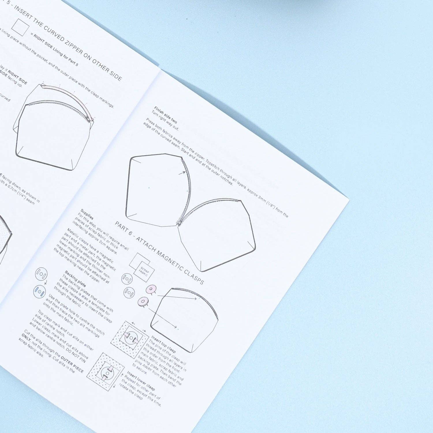 Kylie and The Machine - Wholesale Craft Sewing Kit - Arch Clutch Printed Paper Pattern | Sewing Pattern by KATM4