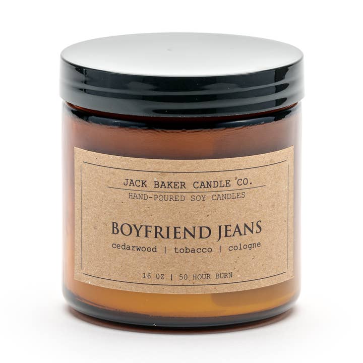 Amber Apothecary Collection - Boyfriend Jeans 16 oz for wholesale by Jack Baker Candle Co