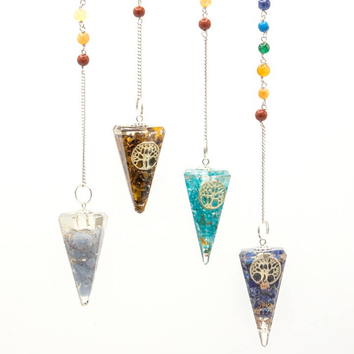 Ancient Wisdom - Wholesale Meditation Supplies - Orgonite Power Chakra Pendulum - Tree of Life
