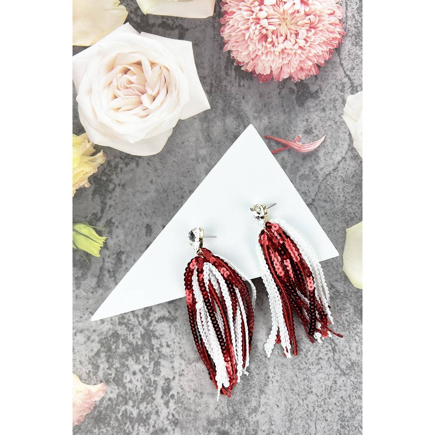 JHP Collection - Wholesale Dangle Earrings - GAME DAY SHINNY DROP SPORTS SEQUINS POST EARRINGS18