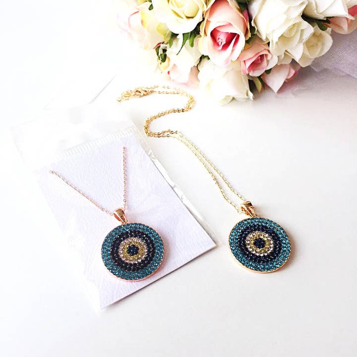 Evileyefavor - Wholesale Pendant/Charm Necklace - Evil Eye Necklace, Nazar Boncuk Necklace, Cubic Zirconia Gold Necklace2