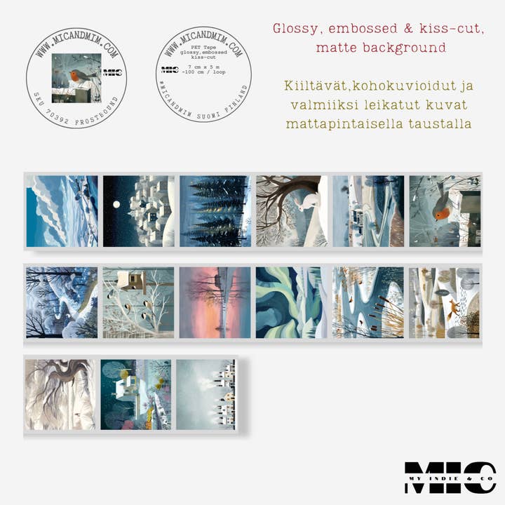 MIC | Ruban PET (3D Brillant & Découpe à mi-chair) : Frostbound pour la vente par MIC & MIM Premium Paper Shop