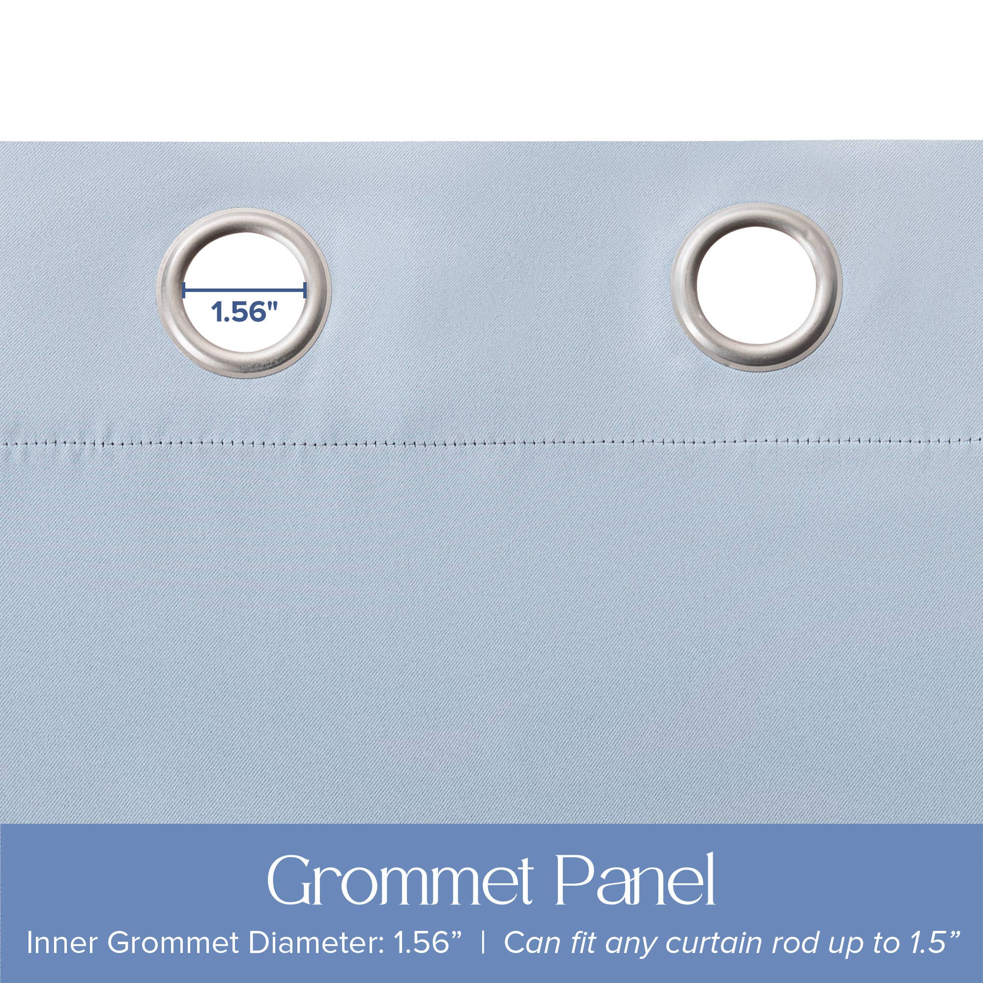 Blue Blackout Grommet Ombre Curtains Pair, Blue, 2 Panels for wholesale on Faire2