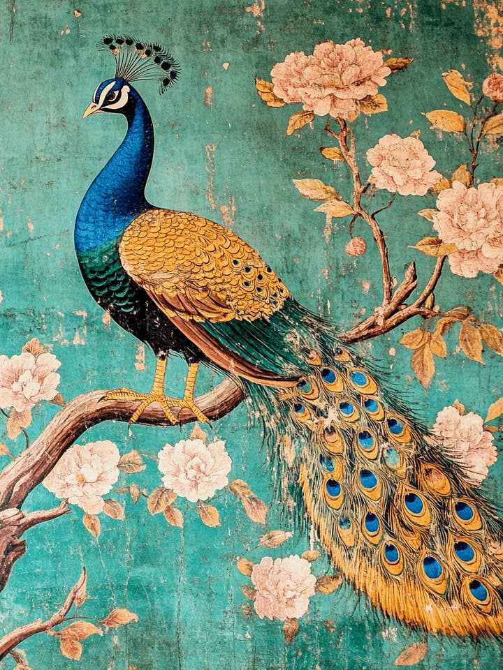 Peackock #7 - Rattanakosin Style Wall Art Prints – 8″x10″ Artwork for 11″x14″ Frame for wholesale by Mowbi