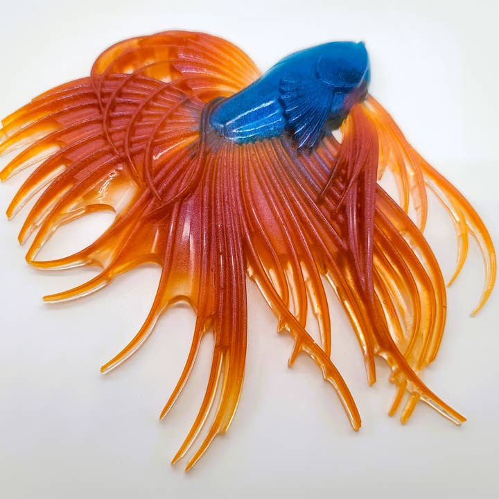 JEMS of the Sea - Wholesale Wall Accent - 6" Resin Betta Fish Wall Art - Holographic Color Shift25