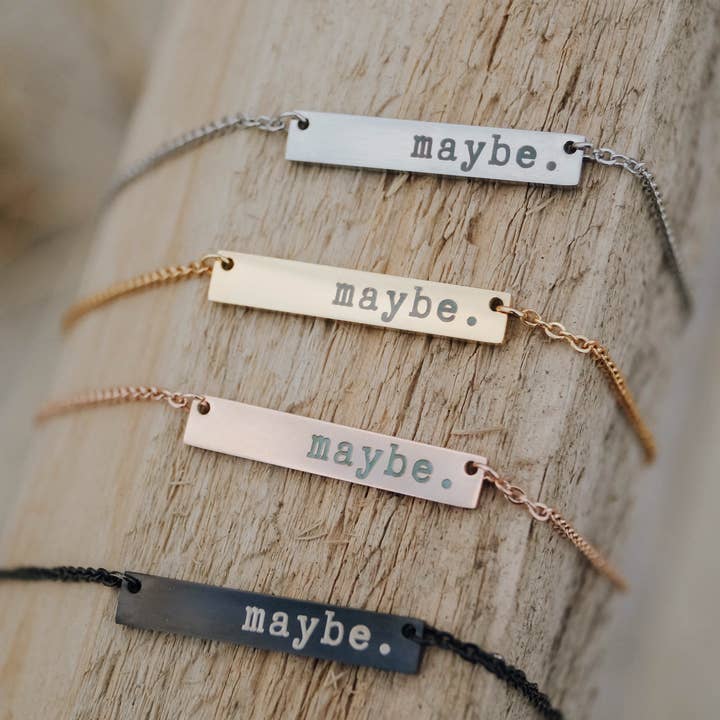 Vielleicht. Halskette mit Bar OCD/Angst/Psychischer Gesundheit für den Großhandel von the ocdopus