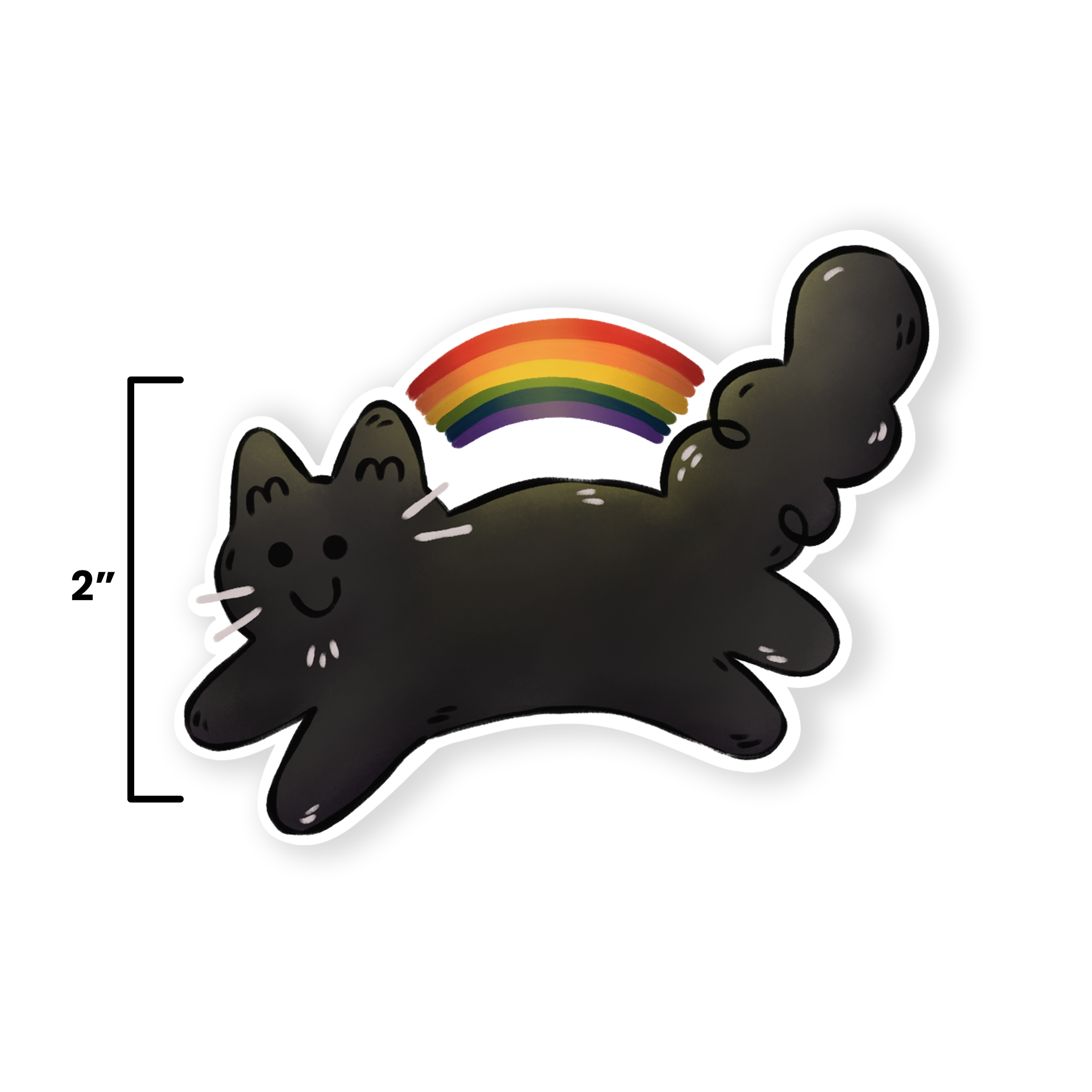 The Stray Shop – wholesale Klistermärke – Leaping Rainbow Kitty klistermärke2