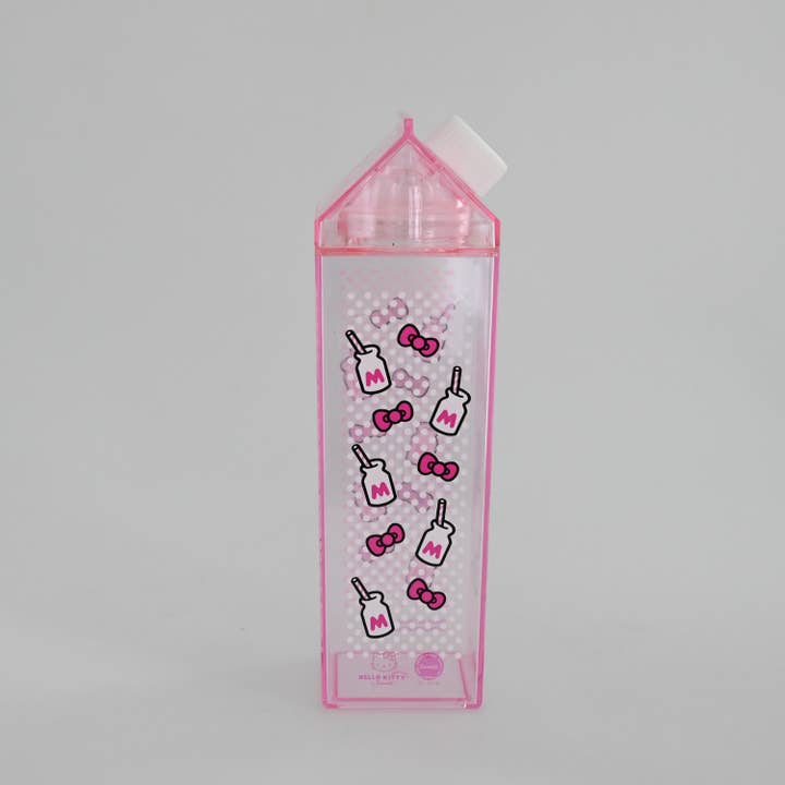 Silver Buffalo - Wholesale Water Bottle - Hello Kitty Bear Milk Bottle Dots 16.2oz Plastic Milk Carton4
