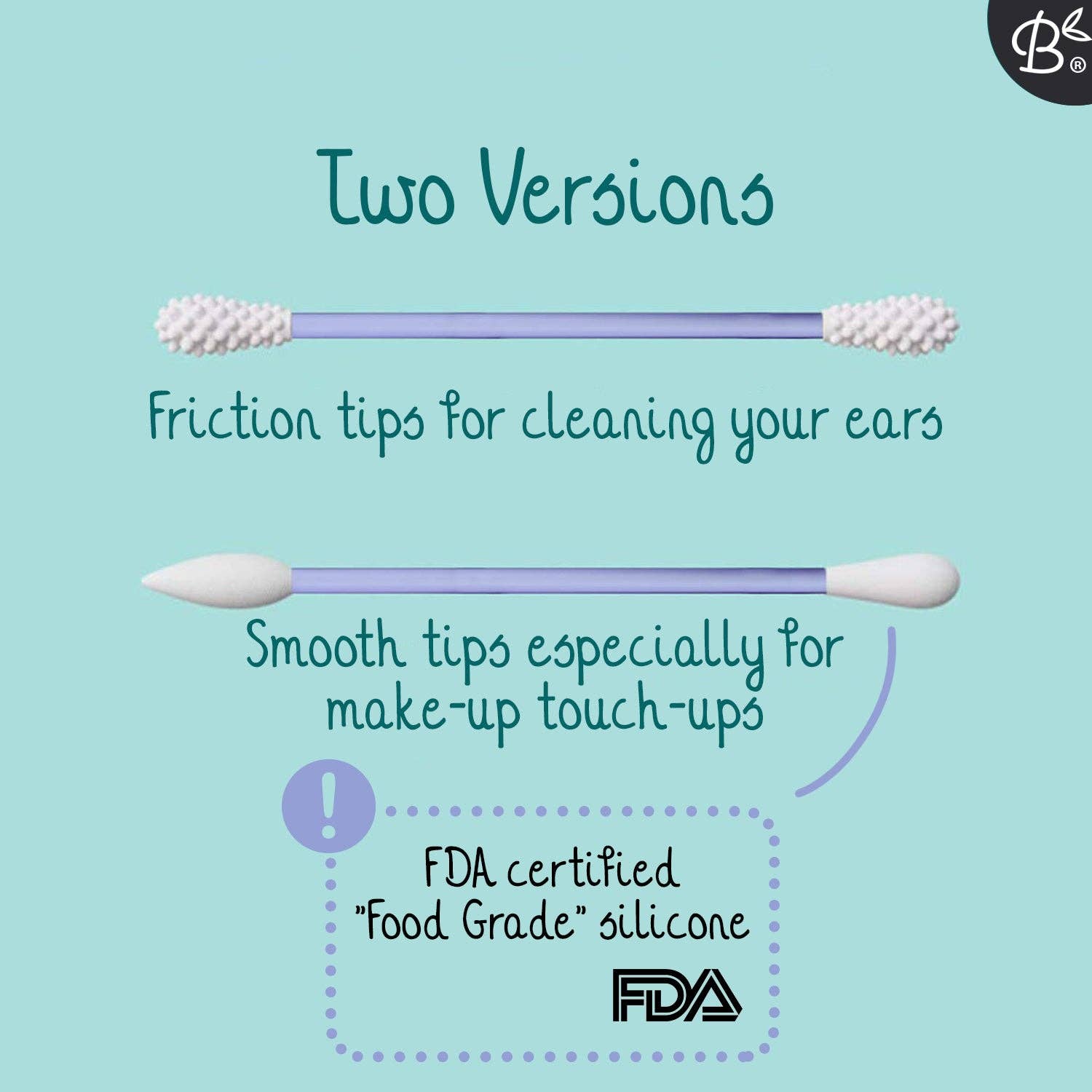 Bamboozy x Cosmeau - Vendita all'ingrosso Cotton fioc/Bastoncini cotonati - Set di 2 cotton fioc riutilizzabili con punte fisse6