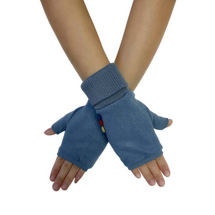 Fashion Scarf World – wholesale Gloves – Women's – Elasticated Plain Button Fingerless Gloves