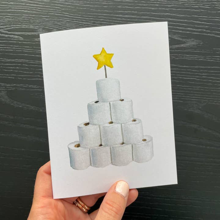 Toilet Paper Christmas Tree Card for wholesale by Colle Creative