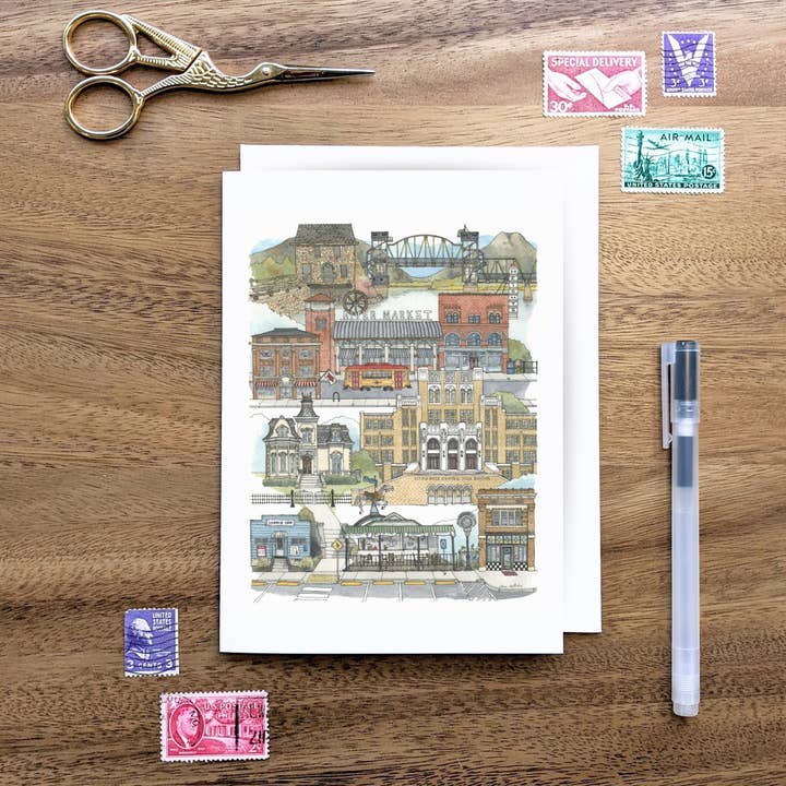 Little Rock, Arkansas notecard for wholesale by Papermill Creative