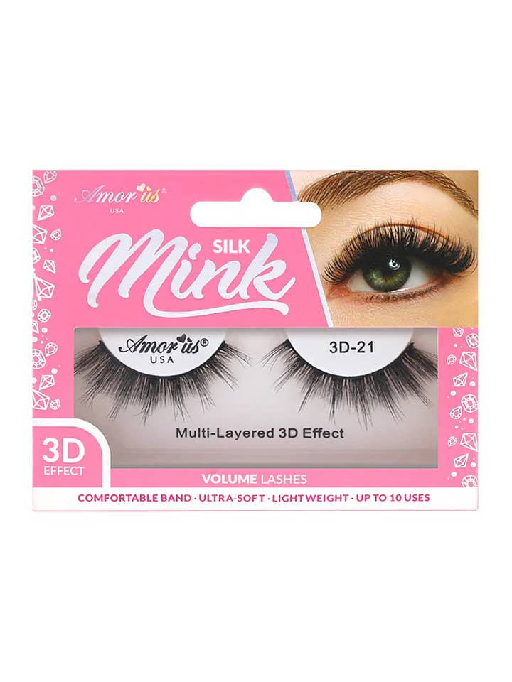 AMORUS 3D-21 Silk Mink Volume Eyelashes - 12pcs for wholesale by PINEAPPLE Beauty