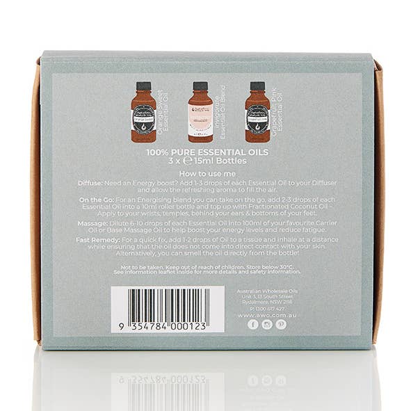 Australian Wholesale Oils - Wholesale Essential oil - Essential Oil Pack - Energise3