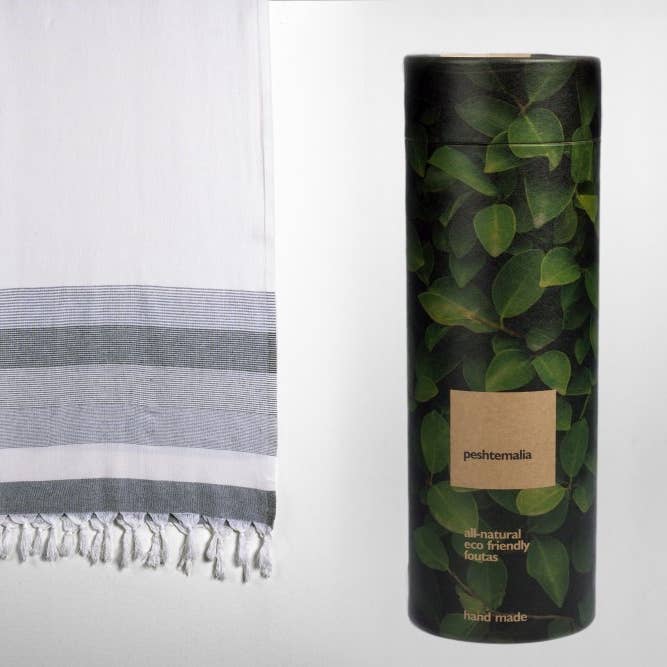 Phokaia Forest Grey 100% Bomull Strandhandduk för wholesale av PESHTEMALIA