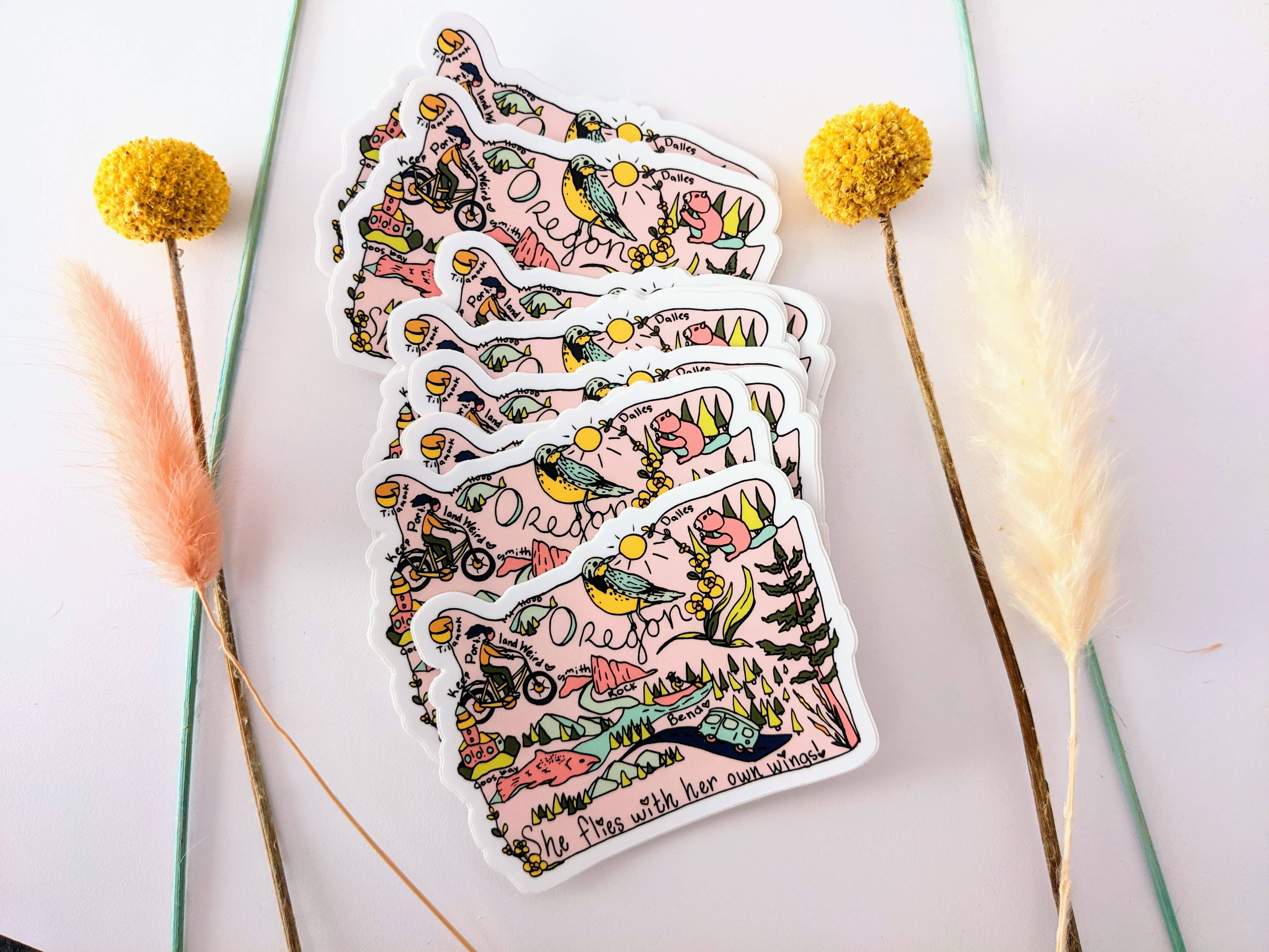 Mary Felker Art and Design - Wholesale Sticker - Oregon State Sticker, Oregon Decal, Oregon Souvenir5