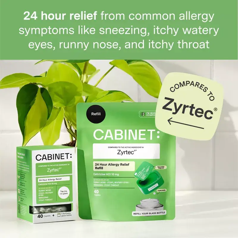 Cabinet Health - Wholesale Oral Supplement/Vitamin - 24 Hour Allergy Relief Compostable Refill Pouch - 40ct2