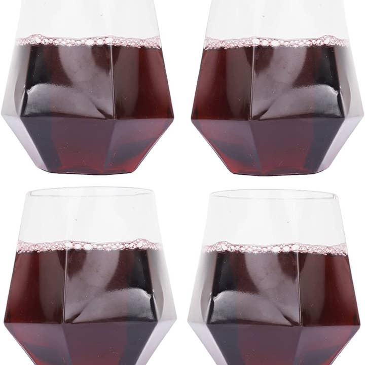 EcoQuality – Engroshandel Engangsbæger – Elegant stemless klar engangs diamant plast cocktail