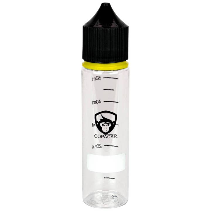 Flacone contagocce Chubby Gorilla V3 a marchio Copackr: flaconi di plastica da 60 ml con misurazione e spazio bianco per la vendita all'ingrosso da parte di Copackr