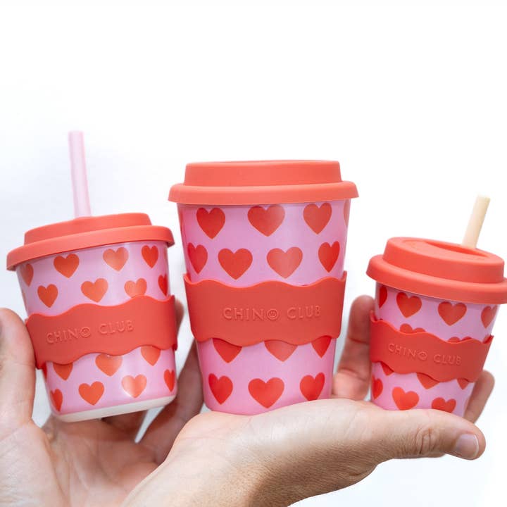 Chino Club - Wholesale Drinking Glass/Cup - Kids & Baby - Hearts Kids Keep Cup 8 oz