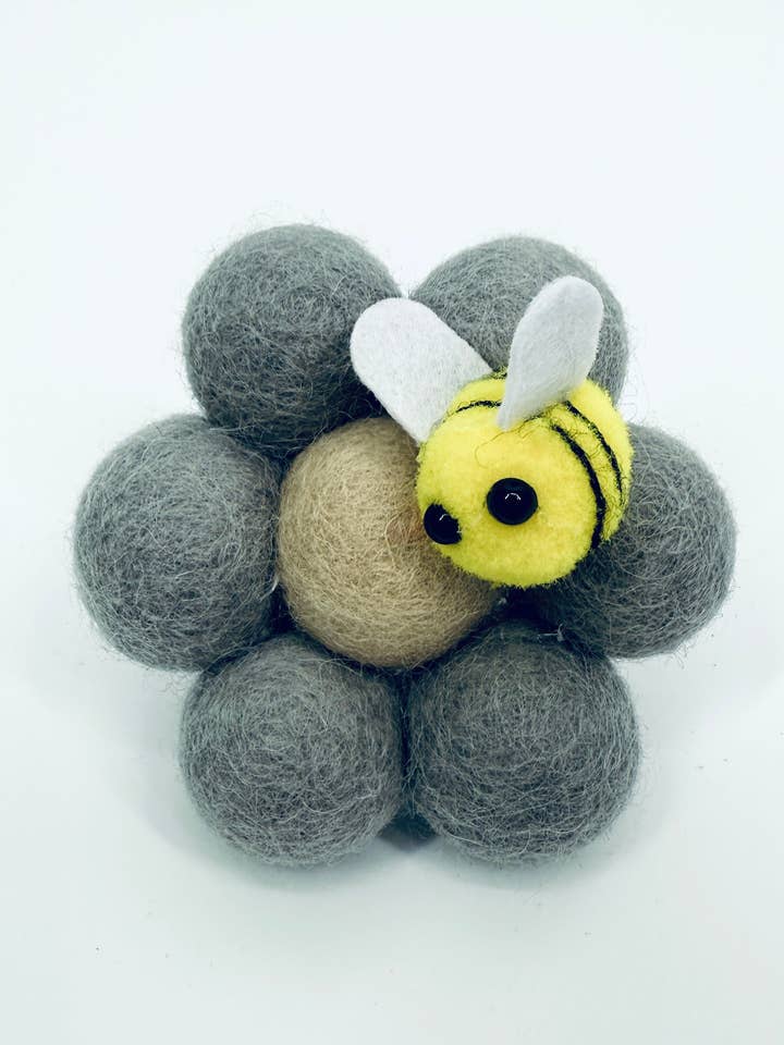 Felted Wool Flower Essential Oil Car Diffuser Air Freshener for wholesale by Rusty Canvas