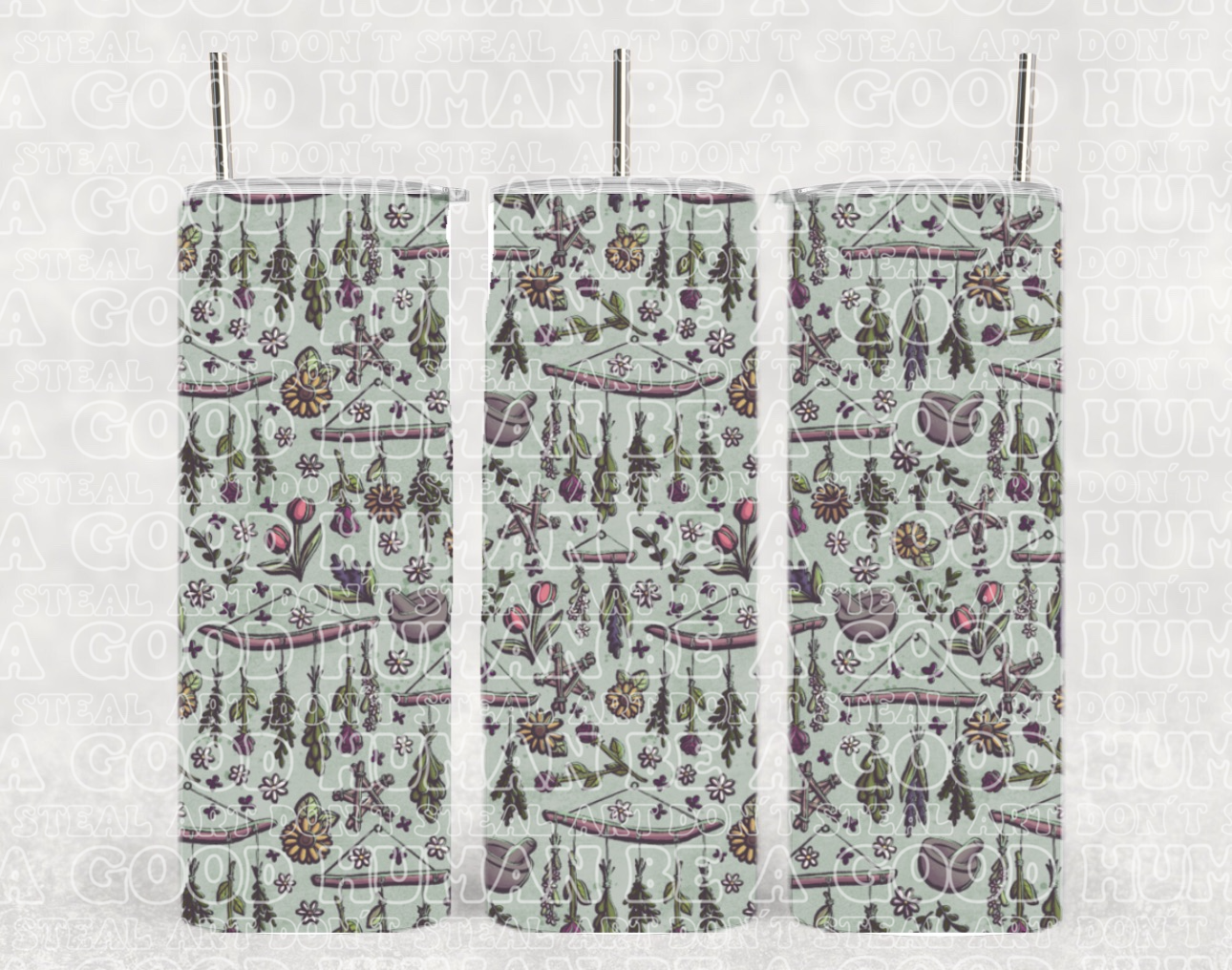 The Geek Boutique - Wholesale Insulated Mug/Tumbler - Sage Herbs Mystical Good Juju Purify Witchy Tumbler0