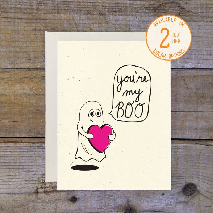 Carte You're My Boo (Rose ou Rouge) pour la vente par Troy Cloth & Paper