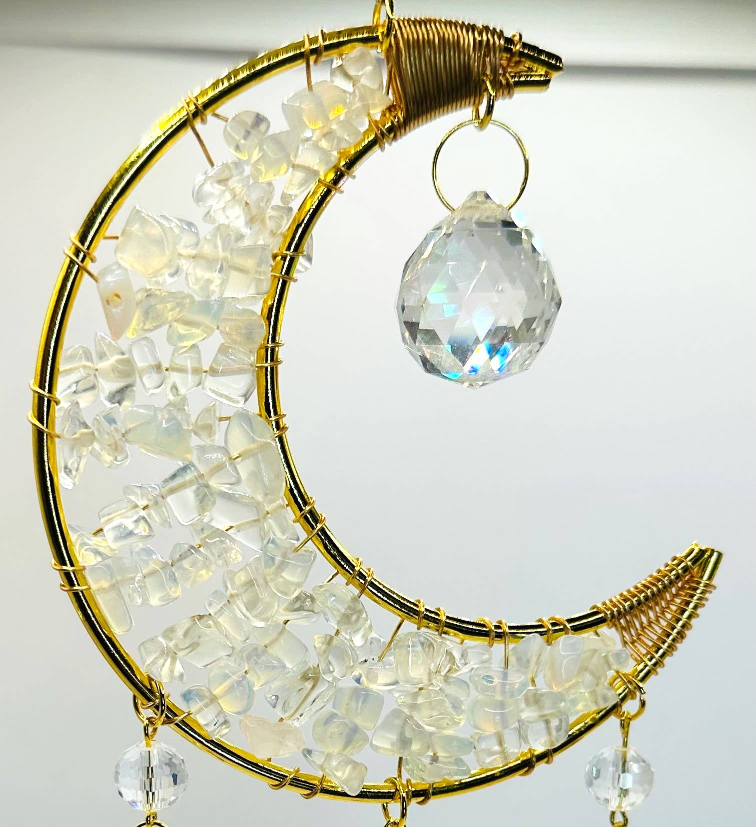 Wholesale Suncatchers Crescent Moon with Stones for your store Faire