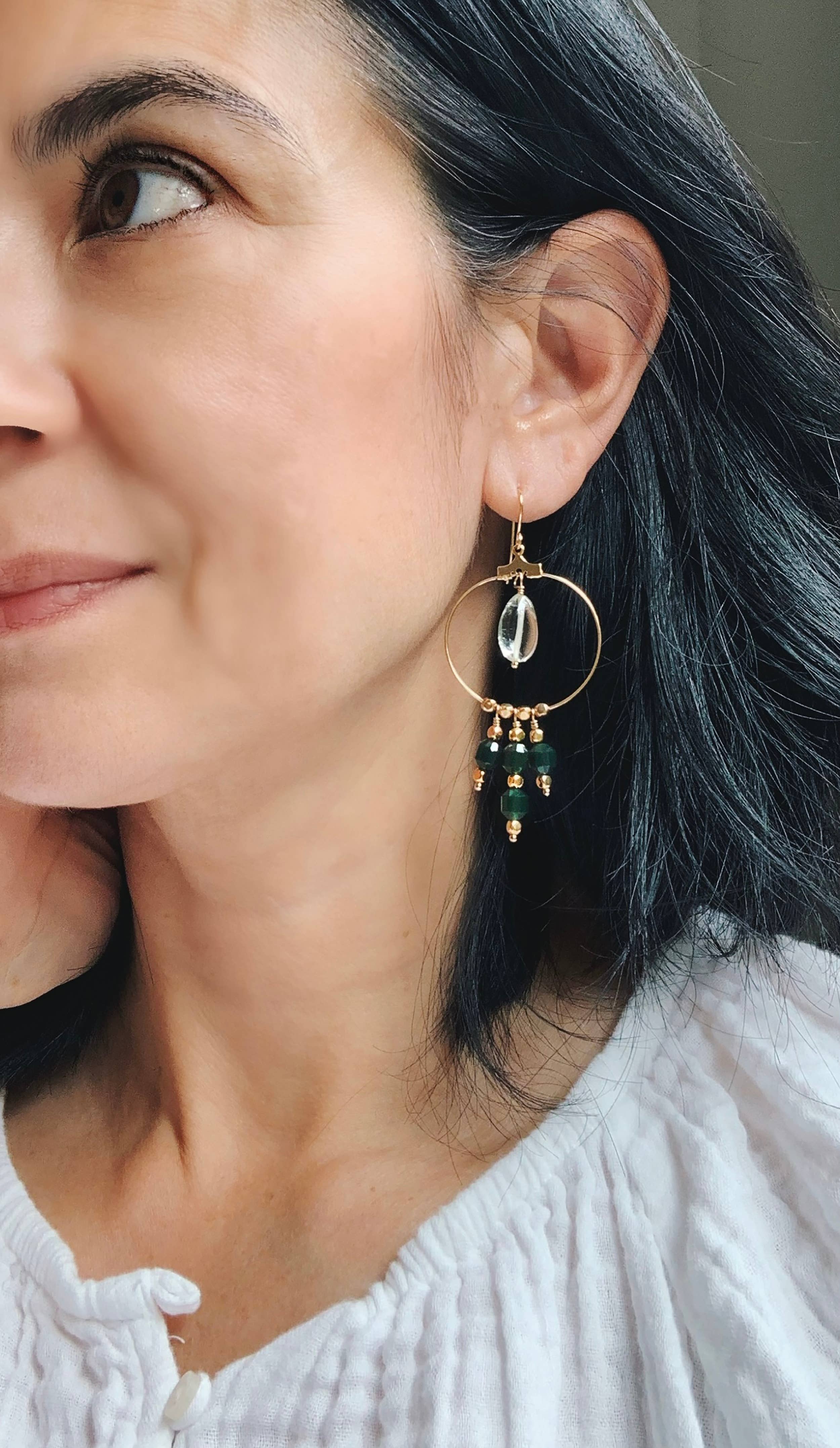 Laura Stark Designs - Wholesale Dangle Earrings - Green Chandelier Earrings1