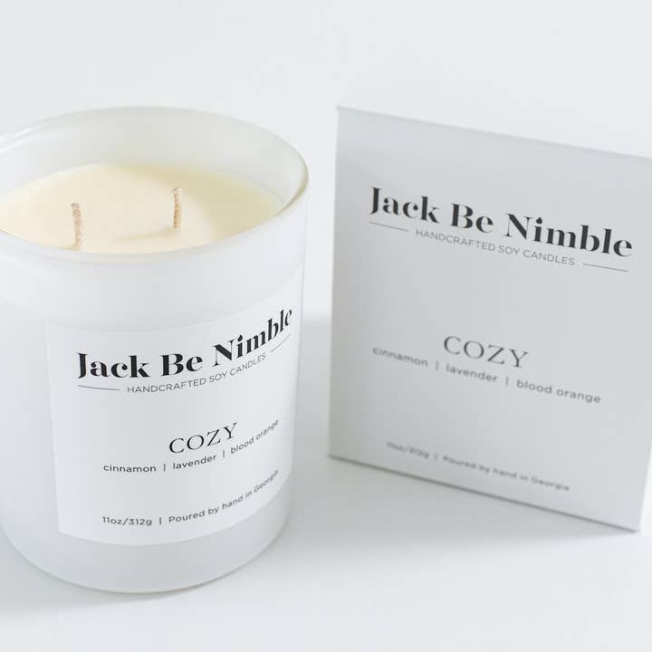 Jack Be Nimble Candles - Wholesale Jar/Filled Candle - 11oz Cozy • Winter Soy Candle – Cinnamon + Lavender4