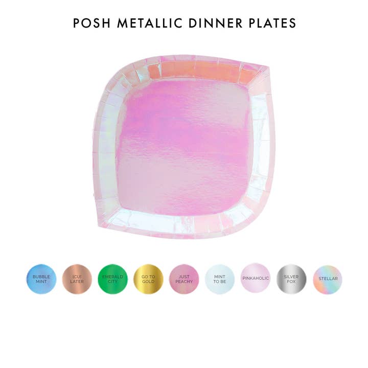 Posh Metallic Dinner Plates - 8 Pk. - 9 Color Options for wholesale by Jollity & Co. + Daydream Society
