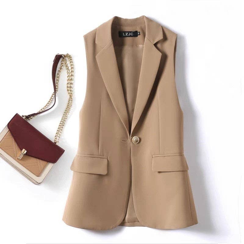 UZ Wholesale Store - Wholesale Suit Vest - Women's - Solid Color Single-Breasted Suit Vest Coat2