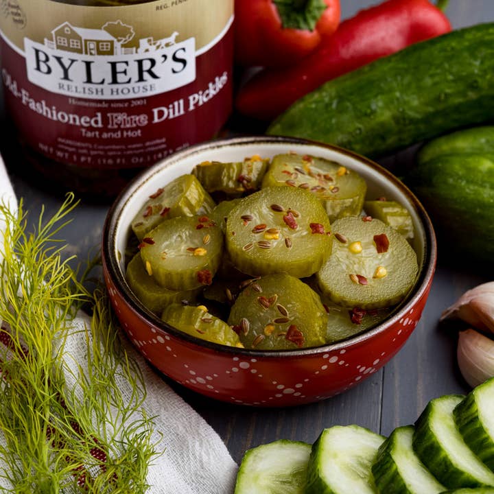 Byler Canning Co. - Wholesale Pickled Vegetables - Byler's Old-Fashioned Fire Dill Pickles, 16 oz1