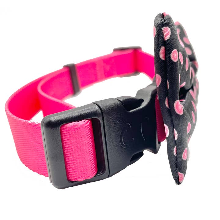 Cutie Ties - Venta al por mayor Pajarita - Perros - Pajarita perro lunares rosa y negro