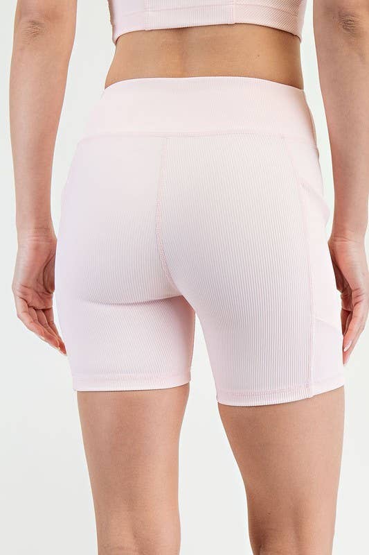 Sunday Morning – wholesale Träningsshorts – Dam – P7663PL37-PLUS SIZE SLIM FIT NYLON RIB 6IN BIKER12