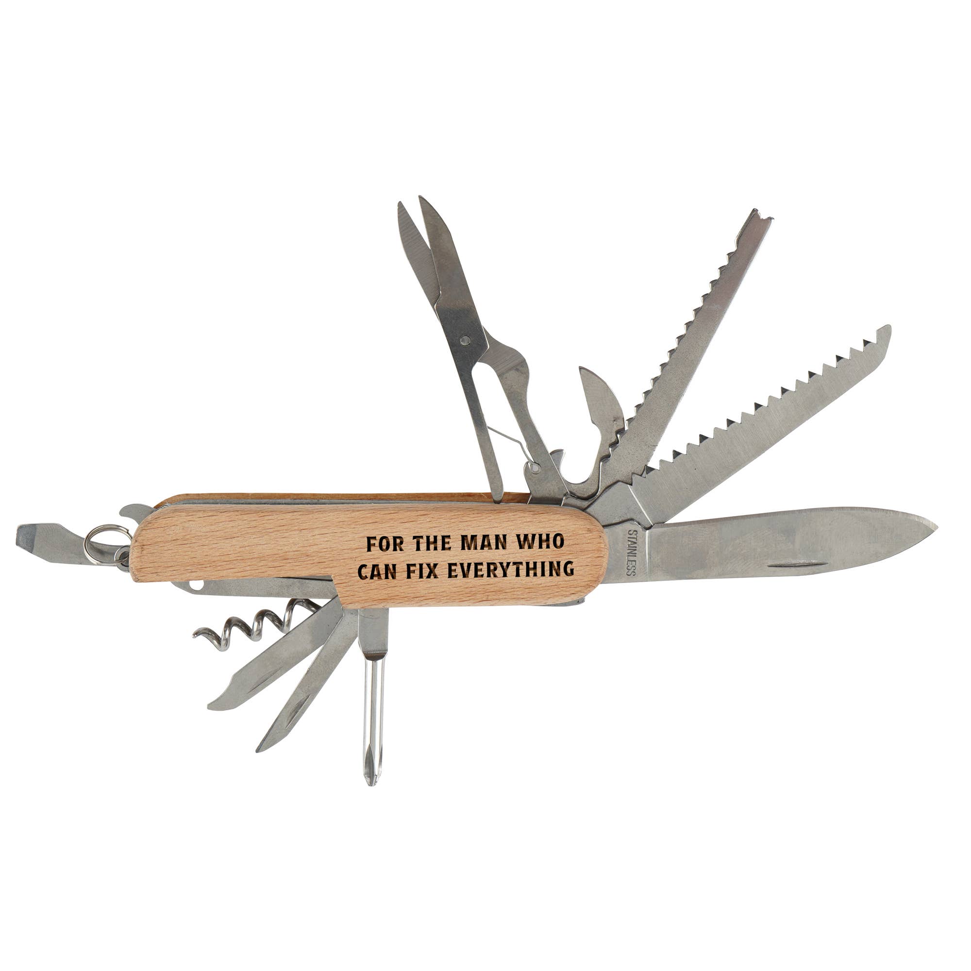 CGB Giftware – wholesale Handy tool – 'For The Man Who Can Fix...' Wooden Multi Tool In Gift Box2
