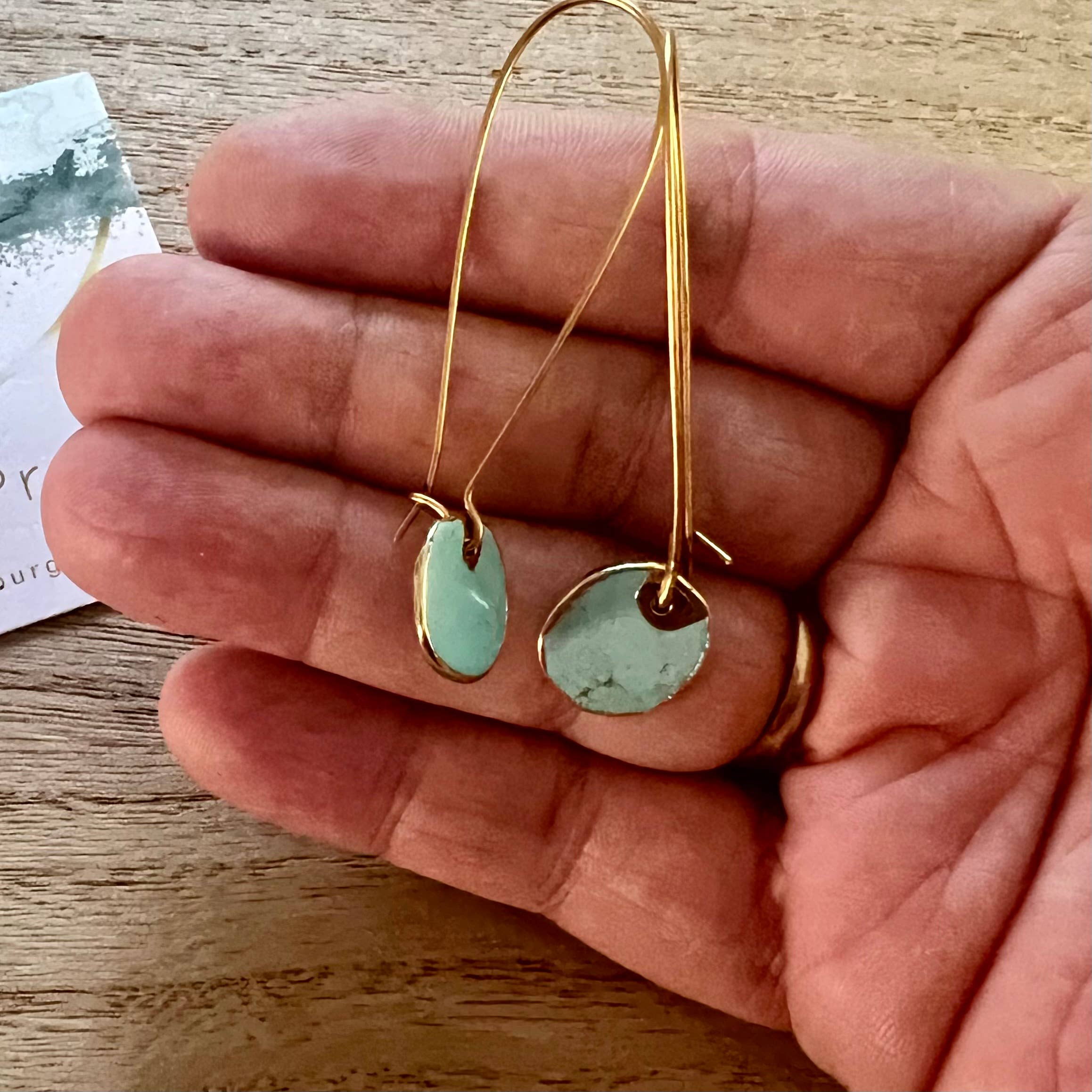 Nellie Pratt Artisan Jewelry - Wholesale Dangle Earrings - Irish Exit turquoise veneer earrings2