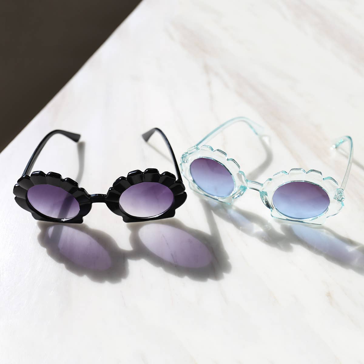 Wholesale Kid's Scallop Sunglasses Cute Shape Frame Mermaid Eyewear for