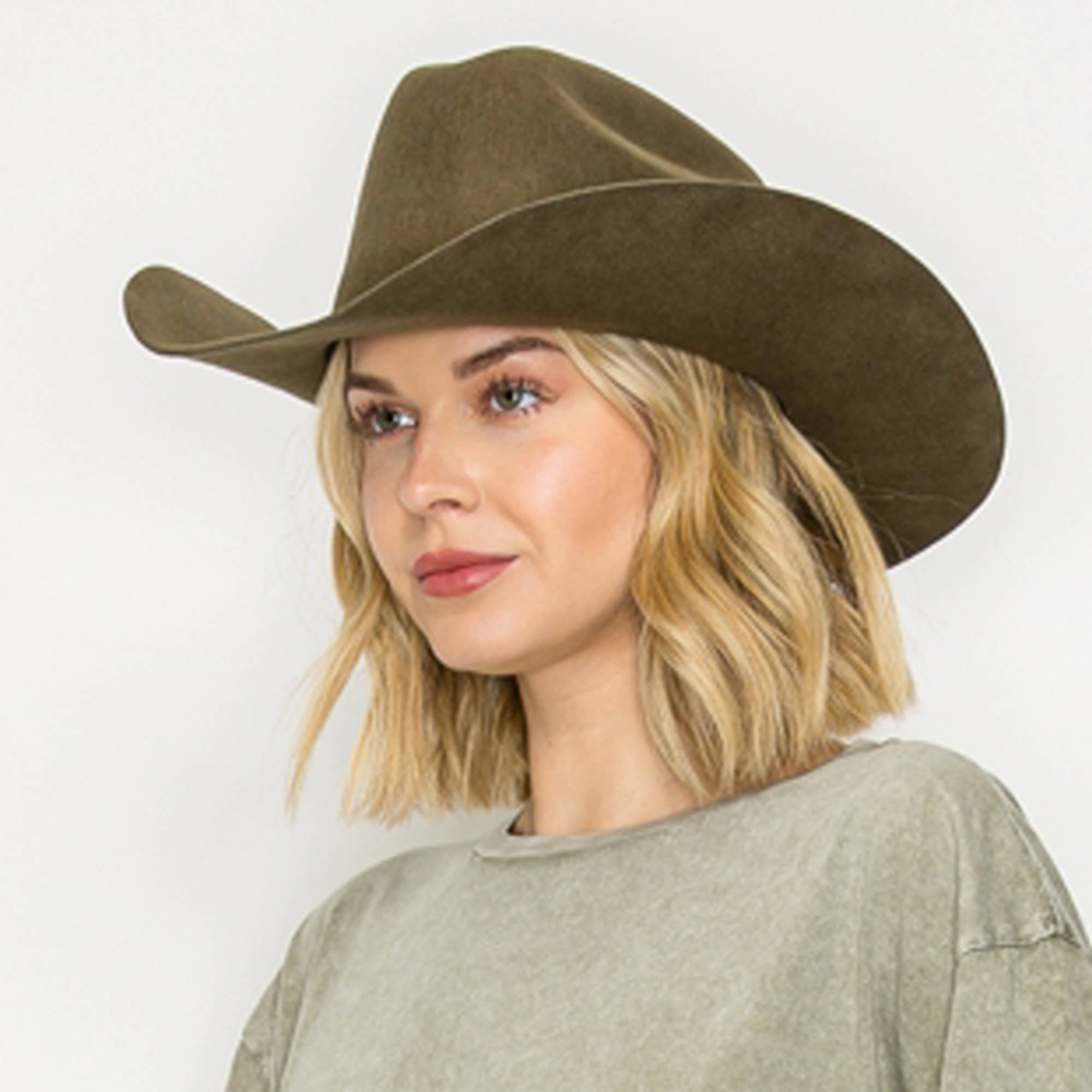 Queens INC - Vente Chapeau de cowboy – femme - Meilleure vente !! Chapeau de cowboy en laine australienne à 100 %.11