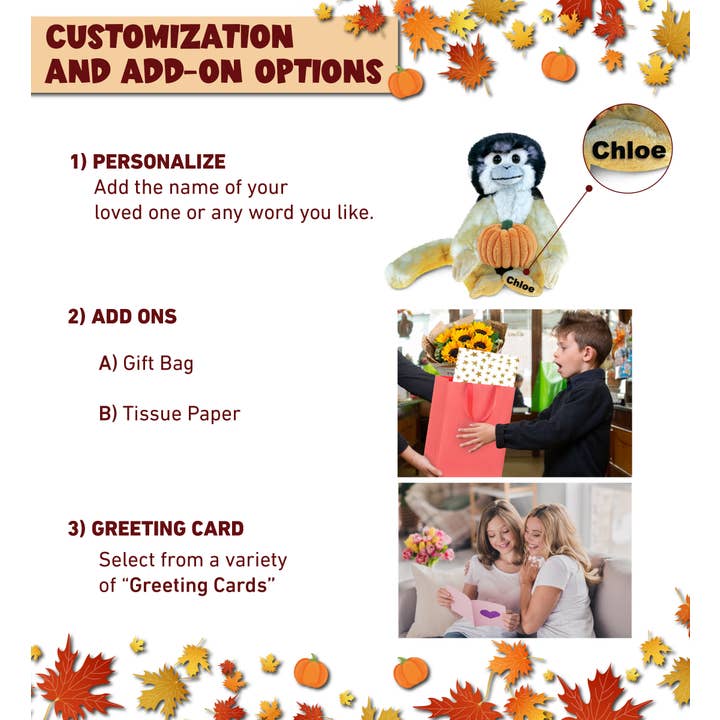 Cota Global - Wholesale Stuffed/Plush Toy - Kids & Baby - Plush Pumpkin - Super Soft Plush - Squirrel Monkey1