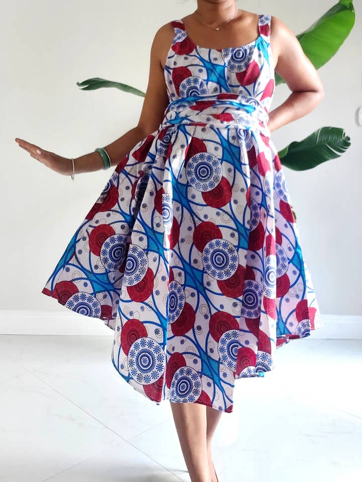 Vestito da sole/ Lunghezza media/ Spalline sottili/ Con sciarpa per la vendita all'ingrosso da parte di India Batik