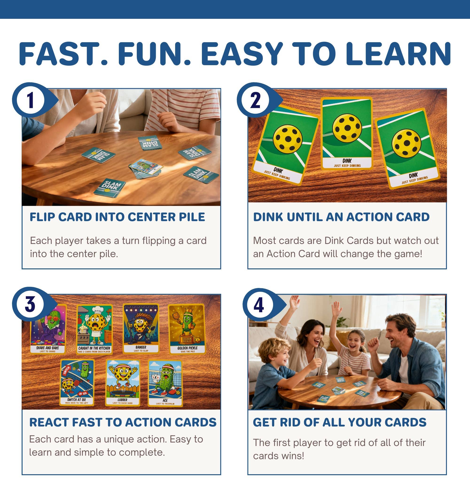 Clever Noodle - Wholesale Card Game - Slam Dink Pickleball Card Game5