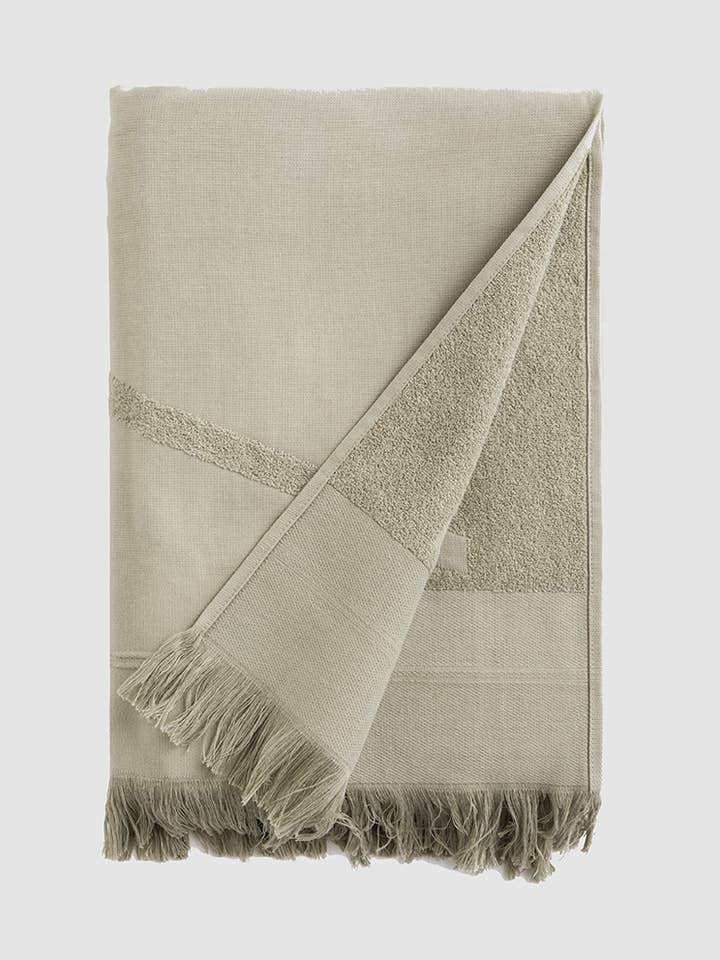 Grünes Maxi-Strandtuch aus nachhaltigem Frottee-Baumwolle / Kaktus für den Großhandel von WAY