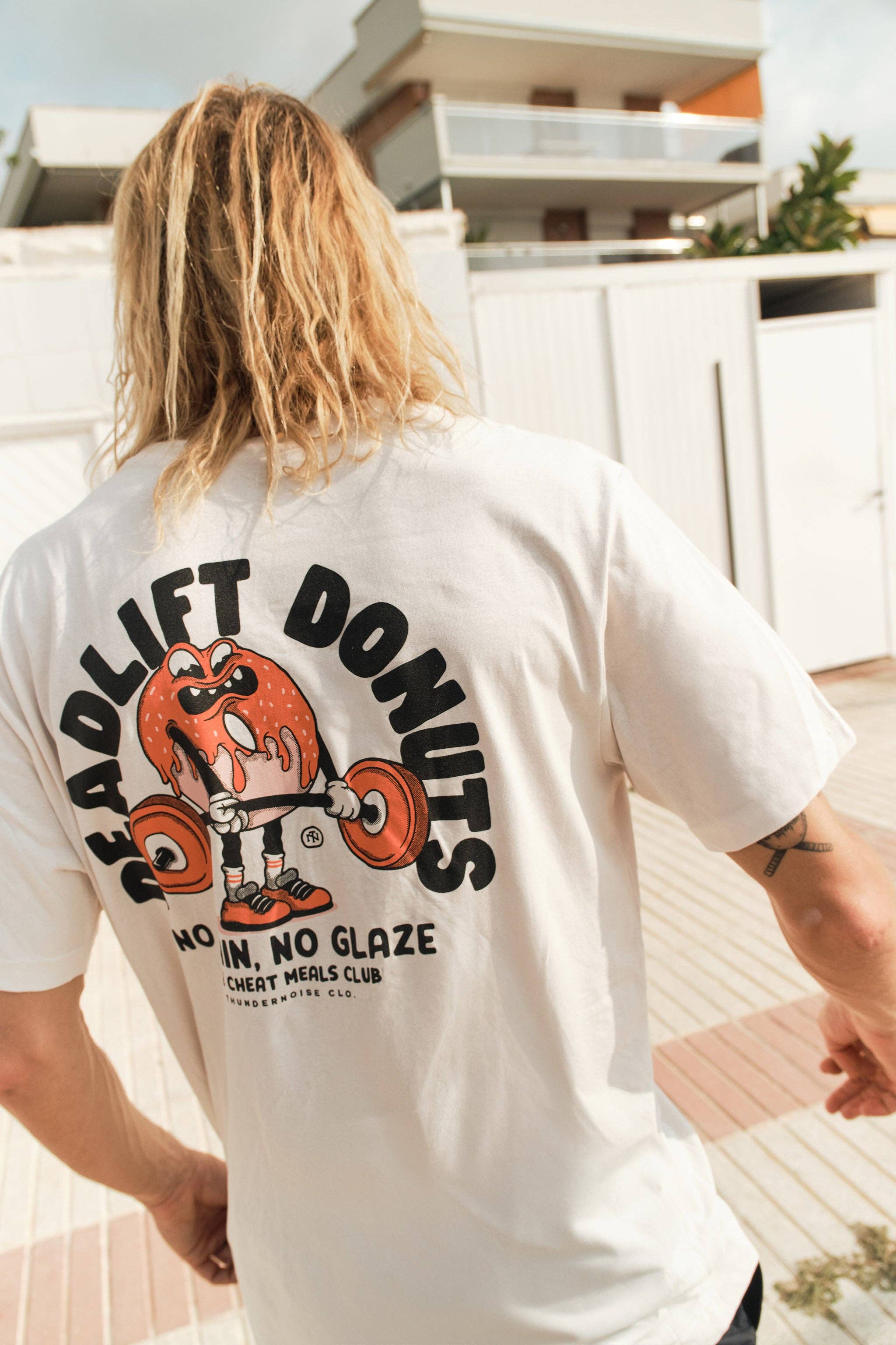 Aus Weiß Deadlift Donuts T-Shirt für den Großhandel auf Faire2