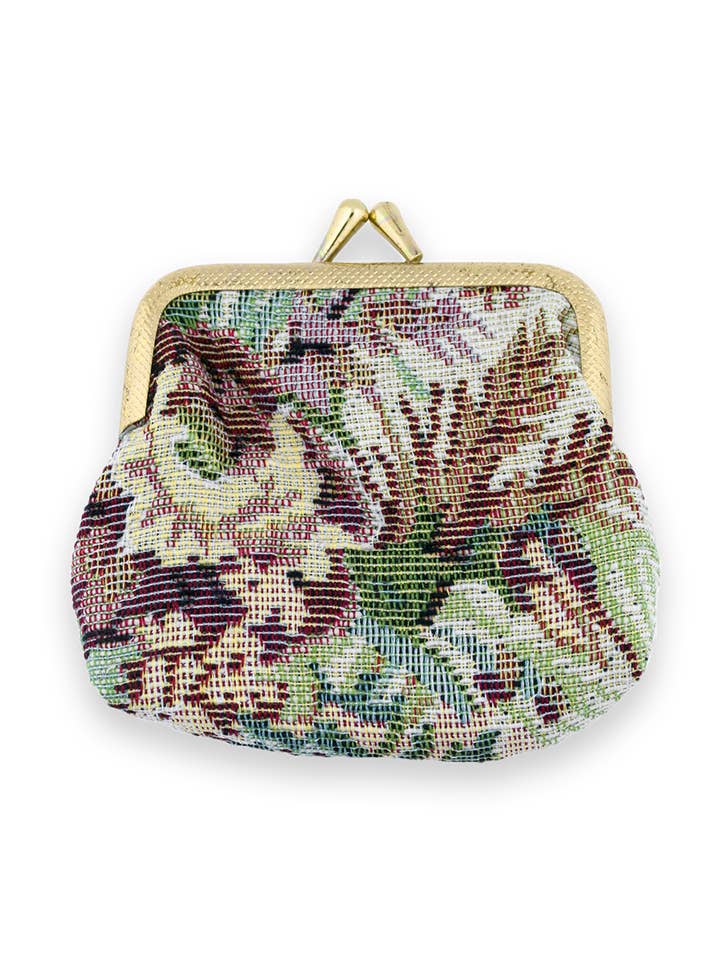 Brocade Rosary Pouch with Lavender Design for wholesale by Village Gift Importers