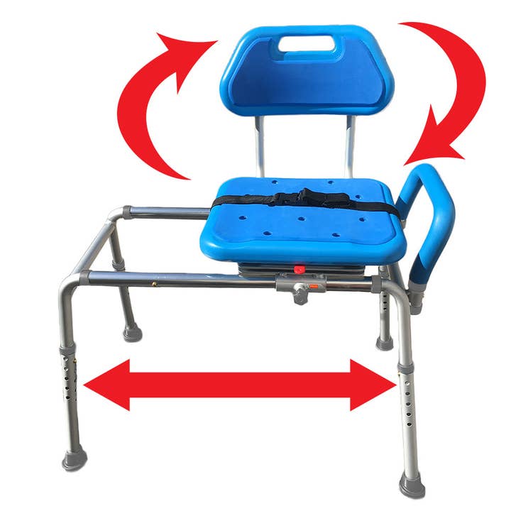 Gateway Premium Sliding Bath Transfer Bench with Swivel Seat PADDED for wholesale by Platinum Health LLC