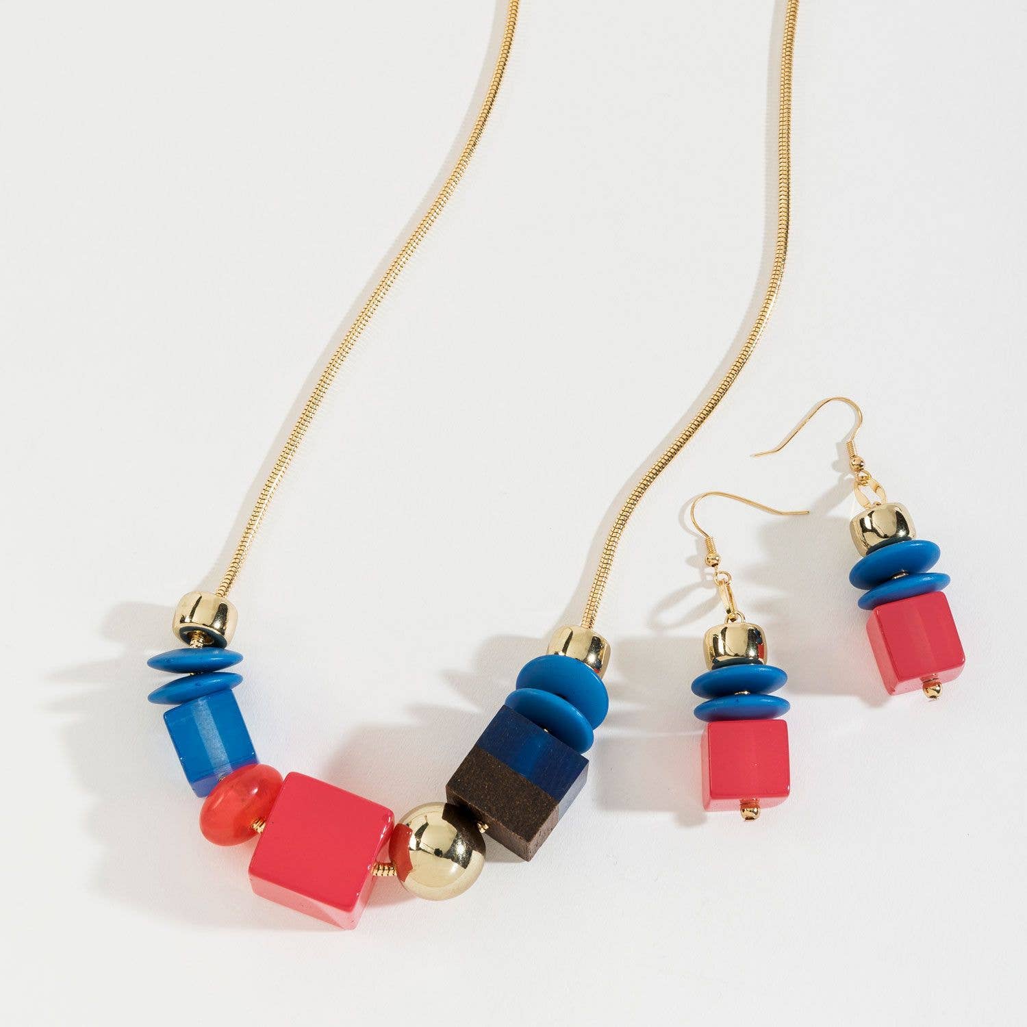 Elsie & Zoey - Wholesale Jewelry Set - Sale - Chunky Glass Beads Necklace and Earring Set1